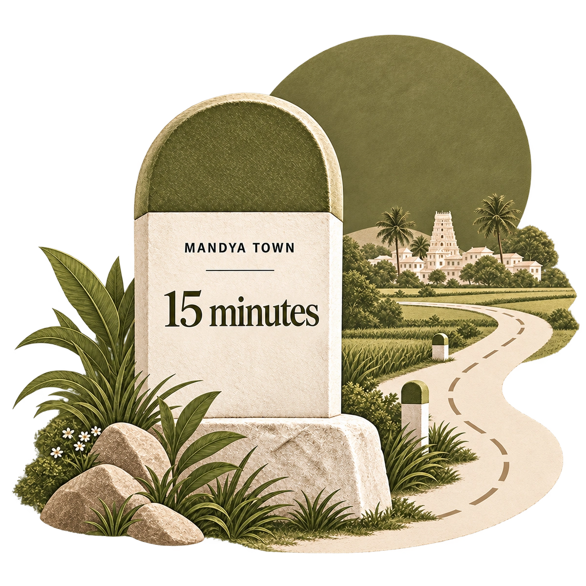 Mandya town: 15 minutes